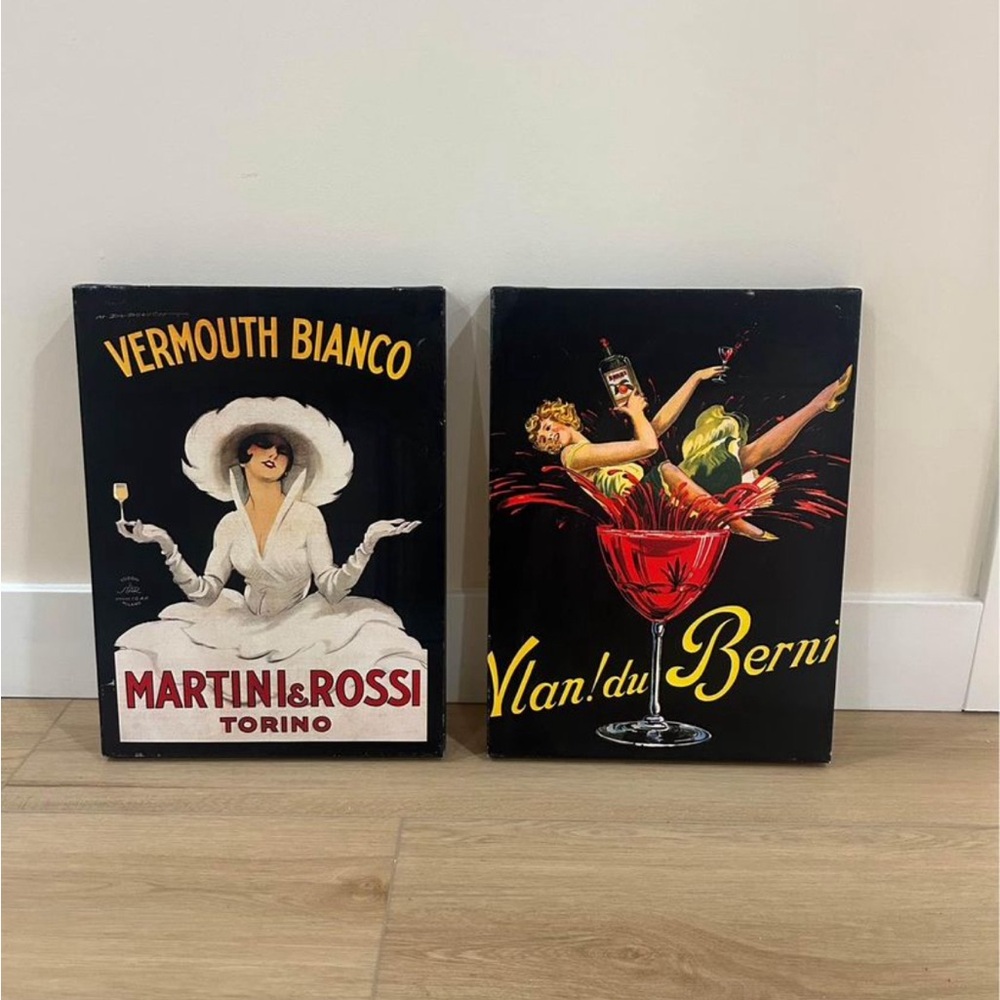 Vermouth Bianco Martini And Rossi & Vlan du Berni Bitter Aperitif Vintage Set
